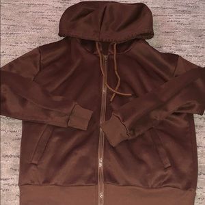 brown sweatshirt